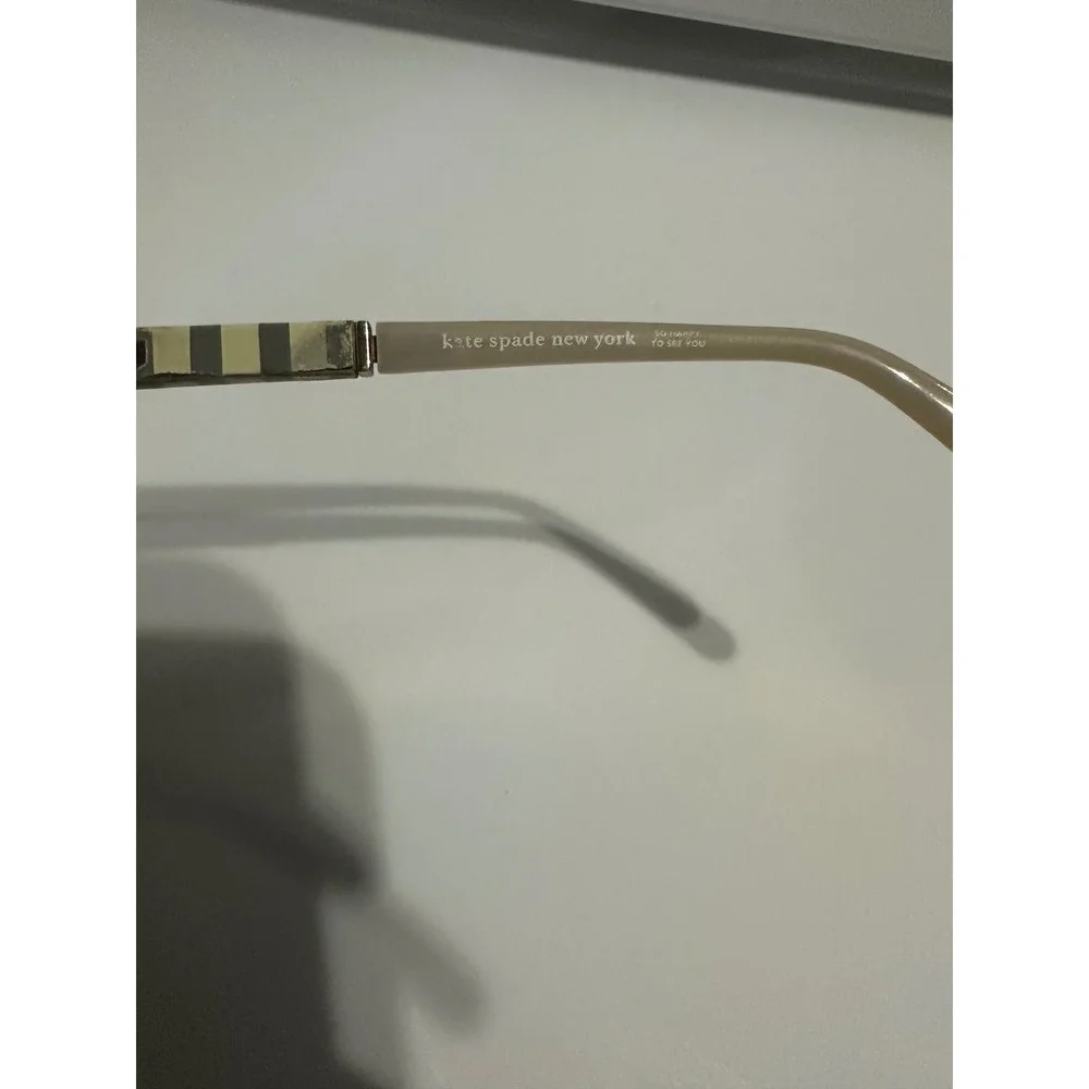 Kate Spade New York Women's Gold‎ Tone Eyeglasses with Signature Stripe Temples